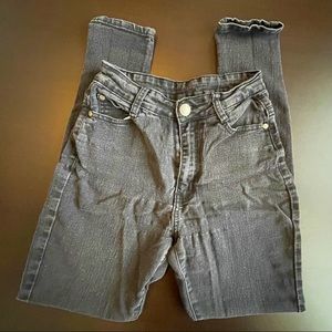 Black light washed high waisted skinny jeans